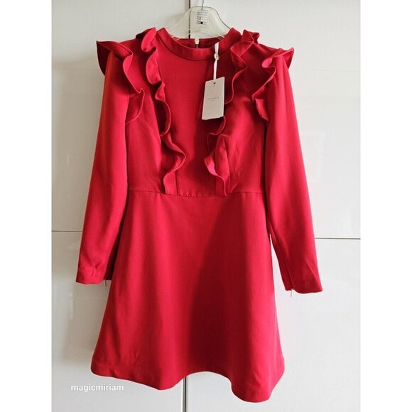 Ted Baker London Vibrant Red Ruffle Dress - Picture 2 of 15